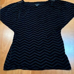 White House Black Market black velvet striped top.